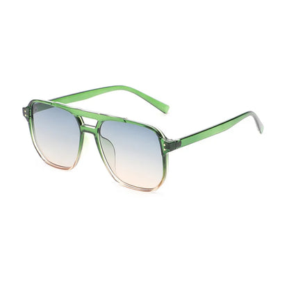 Retro Double Bridges Square Sunglasses