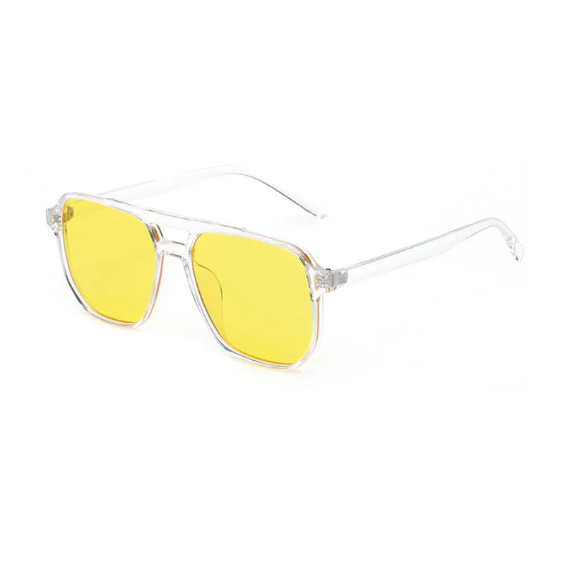 Retro Double Bridges Square Sunglasses