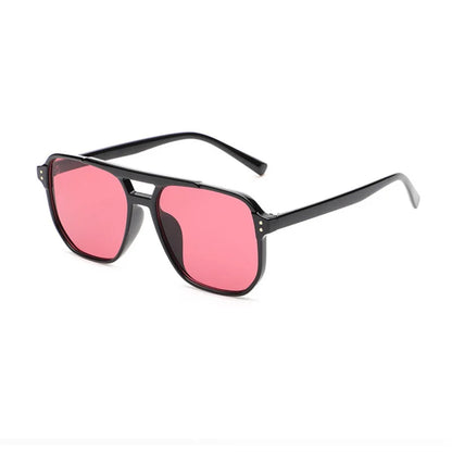 Retro Double Bridges Square Sunglasses