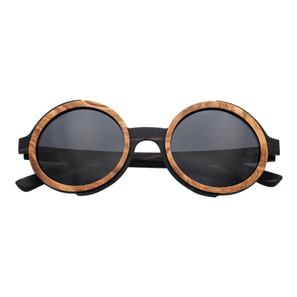 Vintage Polarized Round Wooden Sunglasses