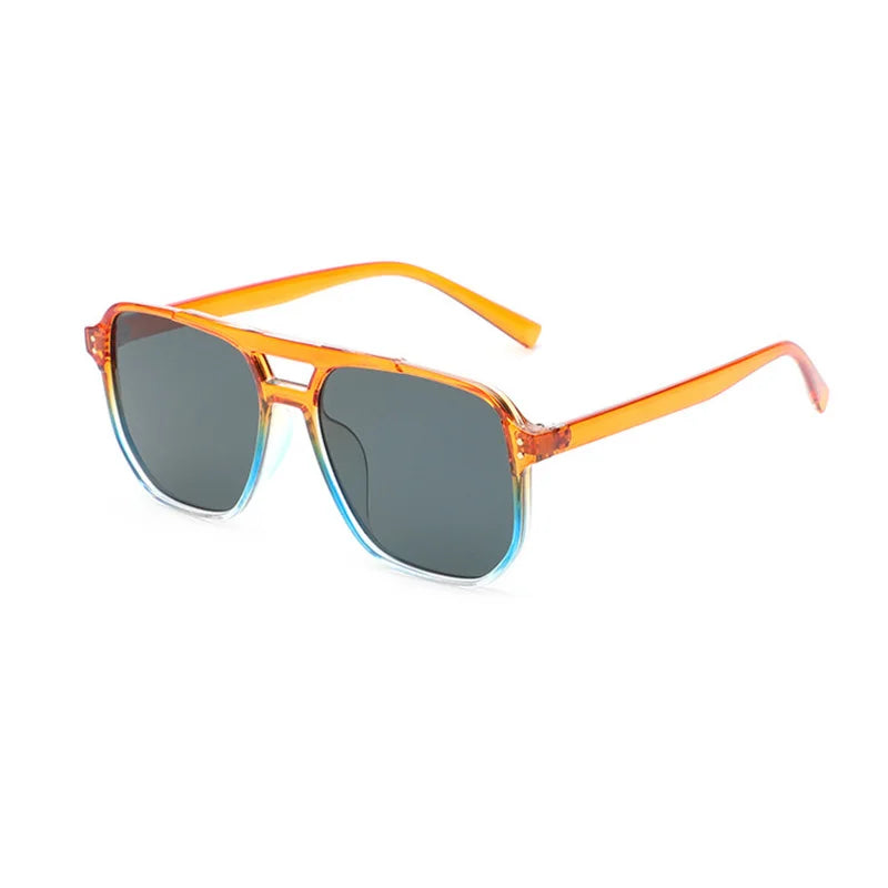 Retro Double Bridges Square Sunglasses