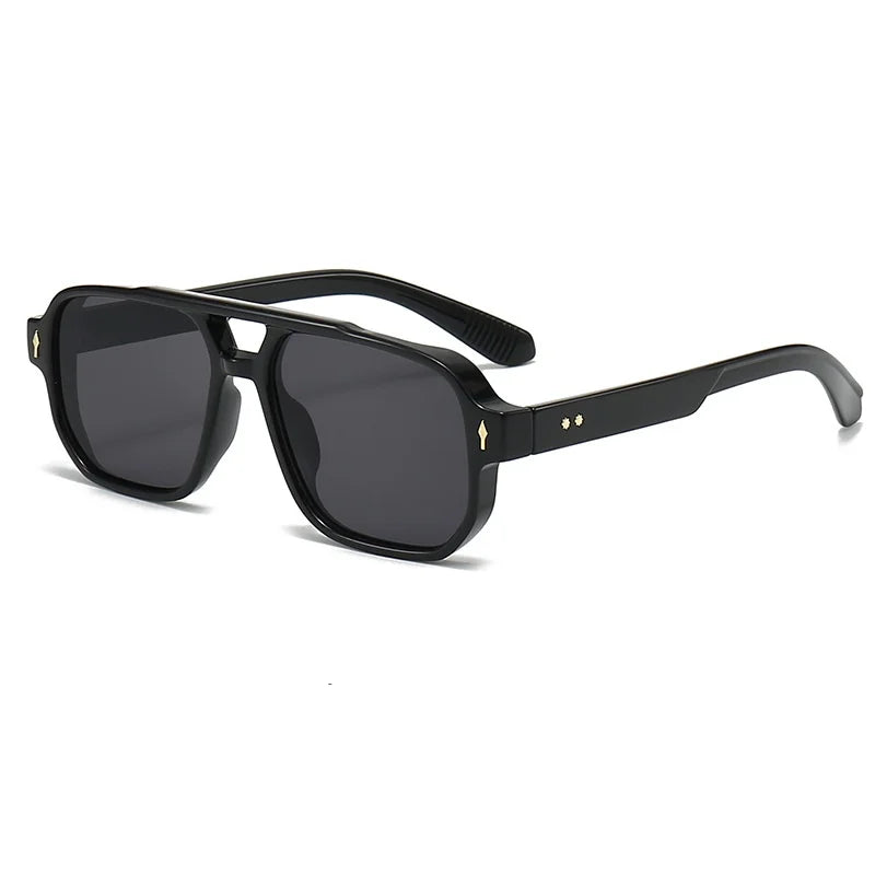 Retro Double Bridge Square Sunglasses