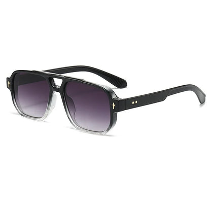 Retro Double Bridge Square Sunglasses