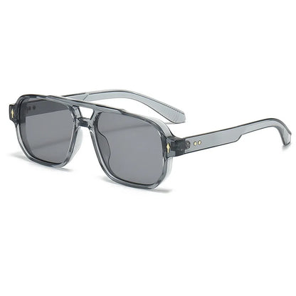 Retro Double Bridge Square Sunglasses