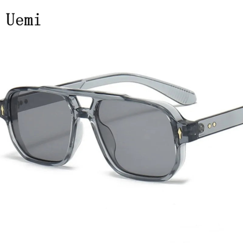 Retro Double Bridge Square Sunglasses