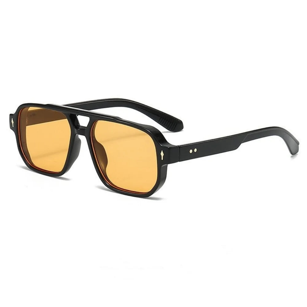 Retro Double Bridge Square Sunglasses