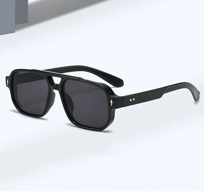 Retro Double Bridge Square Sunglasses