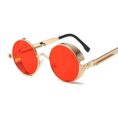 Retro Classic Steampunk Style Round Sunglasses