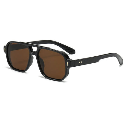 Retro Double Bridge Square Sunglasses