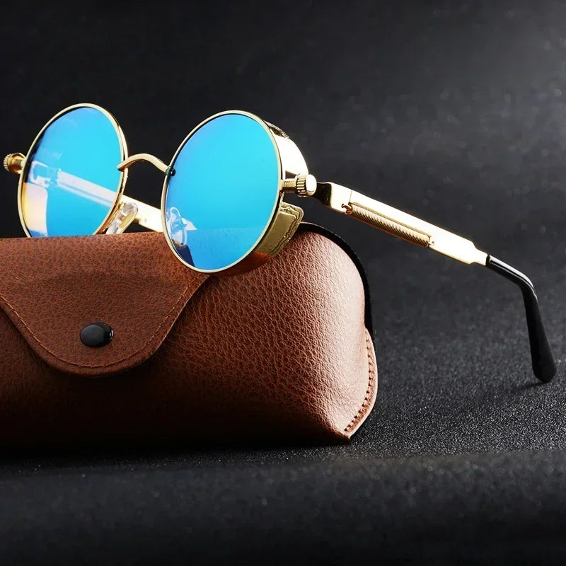 Retro Classic Steampunk Style Round Sunglasses