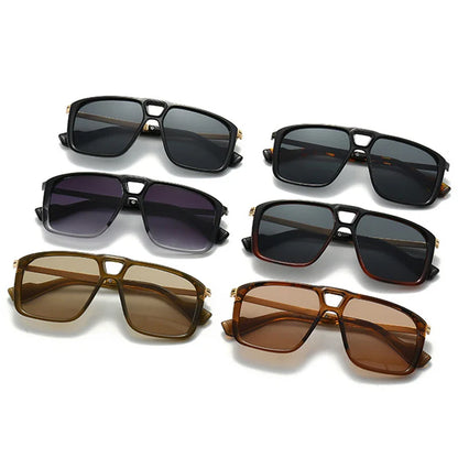 Retro Double Bridges Pilot Sunglasses