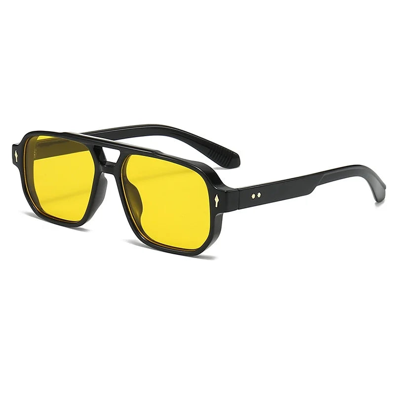 Retro Double Bridge Square Sunglasses